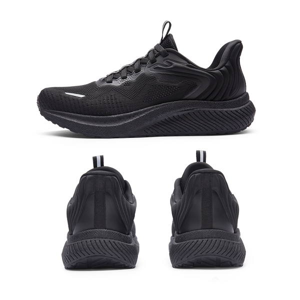 Men's Knitted Non-Slip Sneakers - BLACK - 5